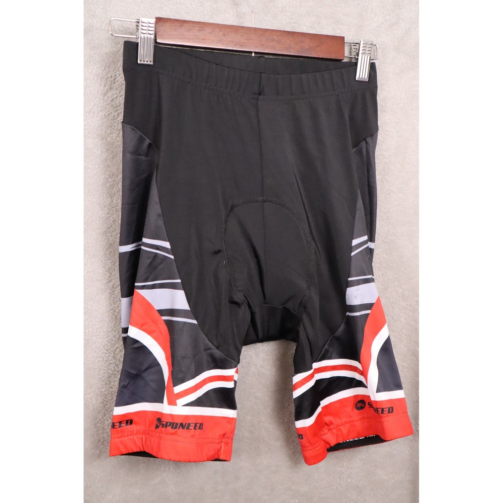 Sponeed Mens Padded Cycling Shorts Black Red White Graphic Bike Shorts Size M